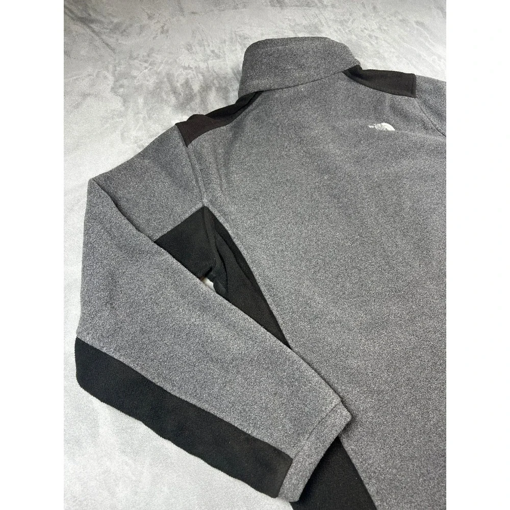 The North Face Jacket Mens Medium Gray Black‎ Fleece Full Zip Outdoor Hiking